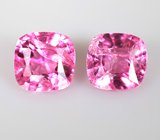 Топовый цвет! Пара "неоновых" розовых шпинелей 0,82 карата
