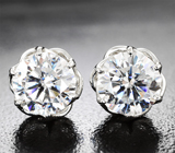 Пусеты с муассанитами 3,65 карата