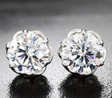 Пусеты с муассанитами 3,65 карата