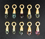 Подвесы с разноцветными турмалинами 3,45 карата