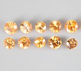 Набор из 10 спессартинов гранатов 1,36 карата