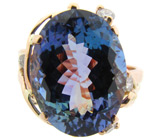 Кольцо с роскошным полихромным танзанитом и бриллиантами