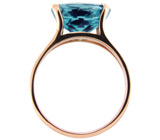 Кольцо с красивым голубым цирконом Золото