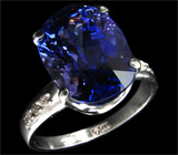 Кольцо с роскошным чистейшим танзанитом и бриллиантами