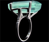 Кольцо с крупным полупрозрачным аквамарином Серебро 925