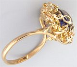 Кольцо с чистейшим полихромным танзанитом Золото