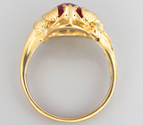 Кольцо со звездчатым рубином Золото