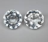Без облагораживания! Пара чистейших пастельно-голубых топазов авторской огранки 18,16 карата